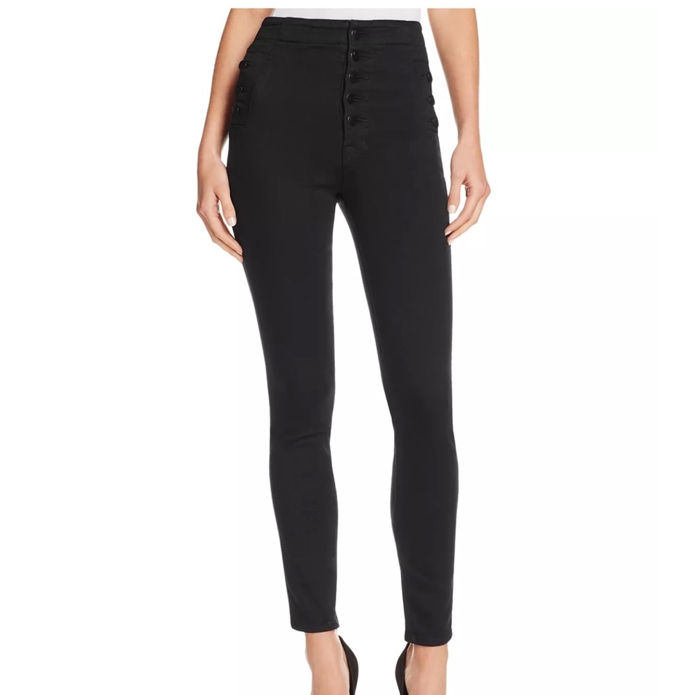 J Brand Natasha high rise button skinny in Vanity